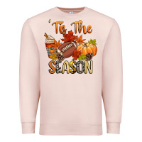 Pale Pink tis the season football Premium Sweatshirt - CowGirlArtShop
