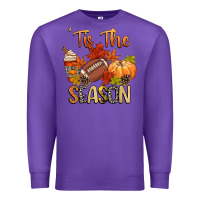 Purple tis the season football Premium Sweatshirt - CowGirlArtShop