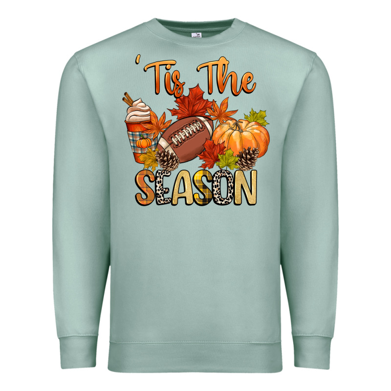 Tis The Season Football Premium Sweatshirt by CowGirlArtShop | Teevron