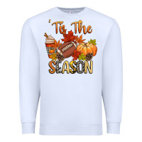 White tis the season football Premium Sweatshirt - CowGirlArtShop