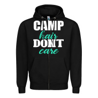 Black Camp Hair Don't Care Black Zipper Hoodie - Bettercallsaul