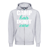 Heather Grey Camp Hair Don't Care Black Zipper Hoodie - Bettercallsaul