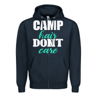 Navy Camp Hair Don't Care Black Zipper Hoodie - Bettercallsaul