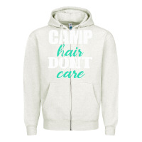 Oatmeal Heather Camp Hair Don't Care Black Zipper Hoodie - Bettercallsaul
