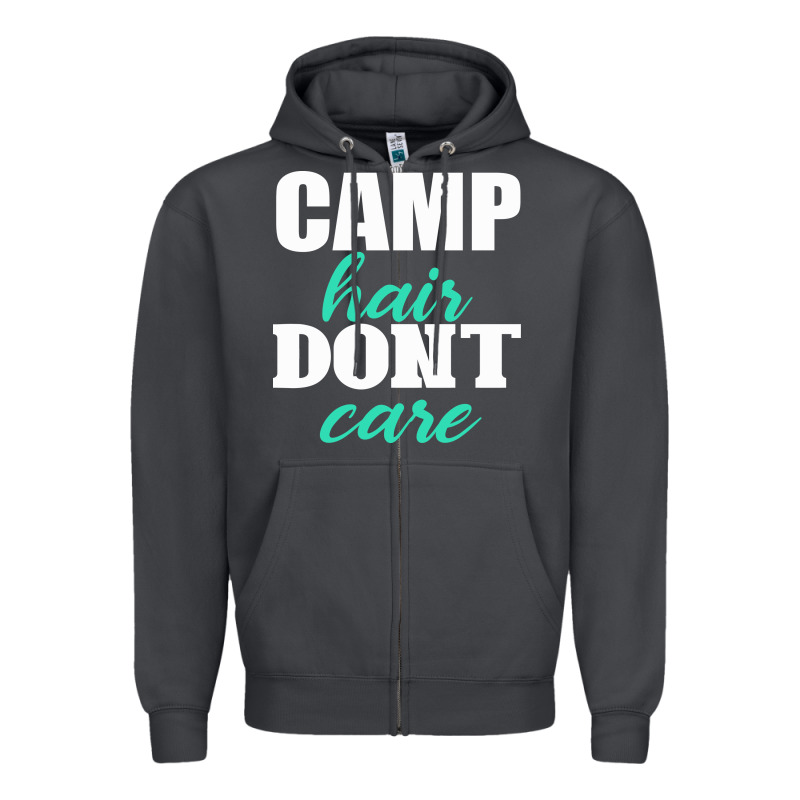 Camp Hair Don't Care Black Zipper Hoodie by Bettercallsaul | Teevron
