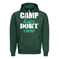 Sports Green Camp Hair Don't Care Black Zipper Hoodie - Bettercallsaul
