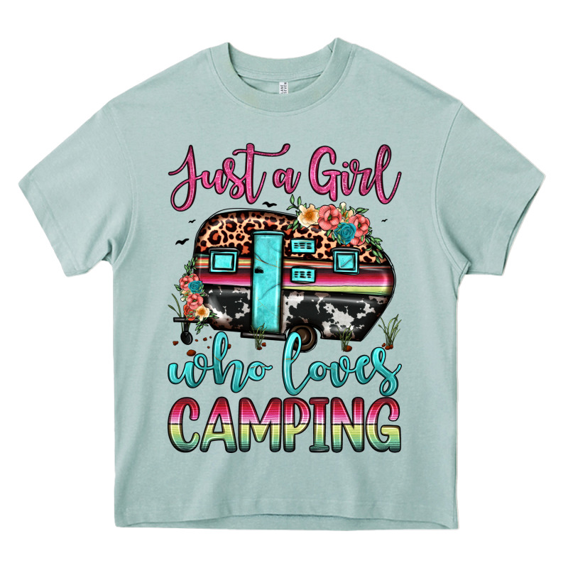 Just A Girl Who Loves Camping Heavy Core Tee by JahusDesignShop | Teevron
