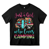 Black just a girl who loves camping Heavy Core Tee - JahusDesignShop