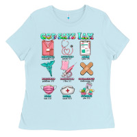 Baby Blue nurse god says i am  nurse elements Ladies Tee - AdoDesignShop