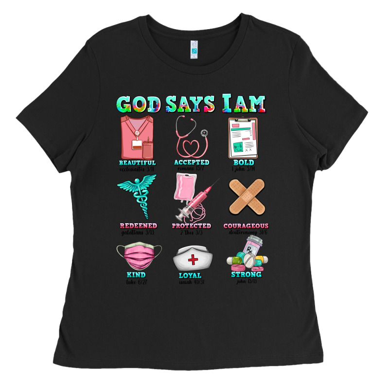 Nurse God Says I Am  Nurse Elements Ladies Tee by AdoDesignShop | Teevron