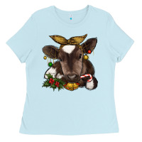 Christmas Baby Cow Ladies Tee | Teevron