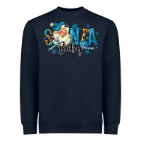 Navy Santa Baby Christmas Heavyweight Sweatshirt - MaliasSmallBusiness
