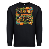 Black thankful blessed and kind of a mess Premium Sweatshirt - CowGirlArtShop