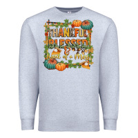 Heather Grey thankful blessed and kind of a mess Premium Sweatshirt - CowGirlArtShop