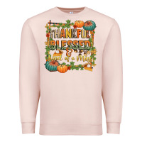 Pale Pink thankful blessed and kind of a mess Premium Sweatshirt - CowGirlArtShop