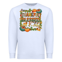 White thankful blessed and kind of a mess Premium Sweatshirt - CowGirlArtShop