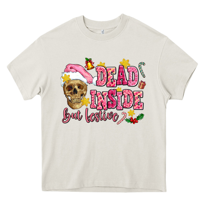Dead Inside But Festive Heavy Core Tee by AdoDesignShop | Teevron