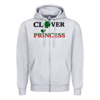 Heather Grey Clover Princess Zipper Hoodie - Bettercallsaul