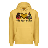Antique Gold peace love christmas Premium Hoodie - JahusDesignShop