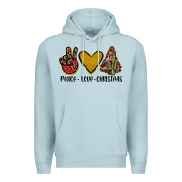 Blue Mist peace love christmas Premium Hoodie - JahusDesignShop
