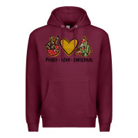 Burgundy peace love christmas Premium Hoodie - JahusDesignShop