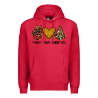 Cardinal peace love christmas Premium Hoodie - JahusDesignShop