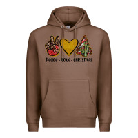 Chestnut peace love christmas Premium Hoodie - JahusDesignShop