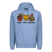Colony Blue peace love christmas Premium Hoodie - JahusDesignShop