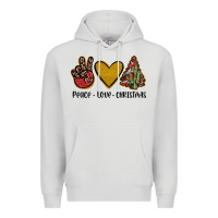 Dove Grey peace love christmas Premium Hoodie - JahusDesignShop