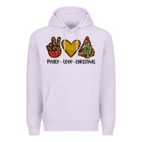 Lilac peace love christmas Premium Hoodie - JahusDesignShop