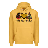 Mustard peace love christmas Premium Hoodie - JahusDesignShop