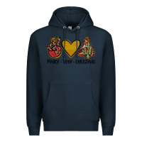 Navy peace love christmas Premium Hoodie - JahusDesignShop