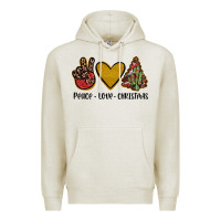 Oatmeal Heather peace love christmas Premium Hoodie - JahusDesignShop