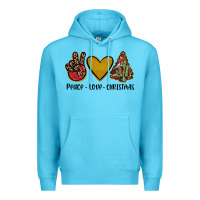Ocean Blue peace love christmas Premium Hoodie - JahusDesignShop