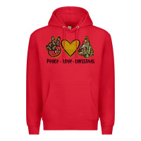 Red peace love christmas Premium Hoodie - JahusDesignShop