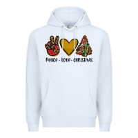 White peace love christmas Premium Hoodie - JahusDesignShop
