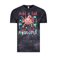Cloud Black just a kid who loves axolotls Vintage Tee - MaliasSmallBusiness