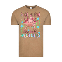 Vintage Coffee just a kid who loves axolotls Vintage Tee - MaliasSmallBusiness