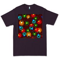 Plum christmas lights seamless pattern Premium Tee - BundleAndBundleShop