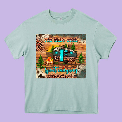 The Best Days Are Spent Camping Heavy Core Tee Designed By Jahusdesignshop