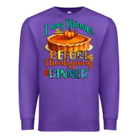 Purple i was thinner before thanksgiving dinner Premium Sweatshirt - CowGirlArtShop