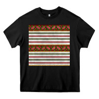 Black christmas mistletoe and stripes seamless pattern Heavy Core Tee - BundleAndBundleShop