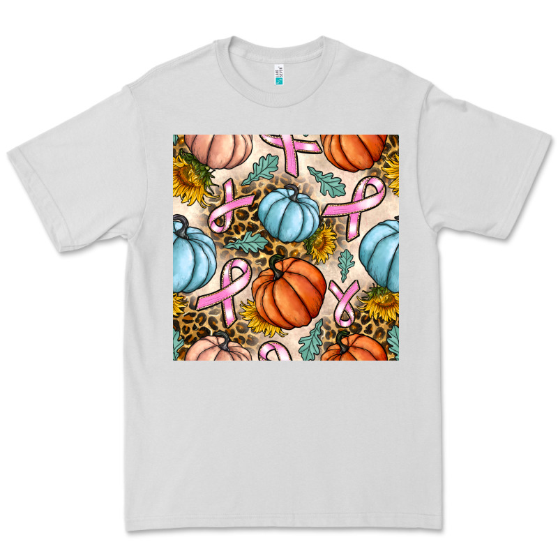 Breast Cancer Awareness With Pumpkin And Leopard Seamless Pattern Premium Tee by BundleAndBundleShop | Teevron