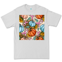 Dove Grey breast cancer awareness with pumpkin and leopard seamless pattern Premium Tee - BundleAndBundleShop