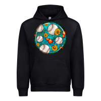 Black baseball with sunflower round earrings Urban Hoodie - BundleAndBundleShop