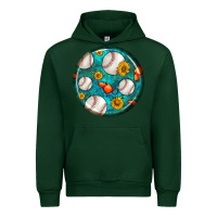 Forest Green baseball with sunflower round earrings Urban Hoodie - BundleAndBundleShop