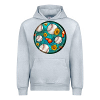 Heather Grey baseball with sunflower round earrings Urban Hoodie - BundleAndBundleShop