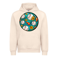 Sandshell baseball with sunflower round earrings Urban Hoodie - BundleAndBundleShop