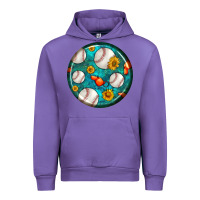 Tulip baseball with sunflower round earrings Urban Hoodie - BundleAndBundleShop