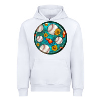 White baseball with sunflower round earrings Urban Hoodie - BundleAndBundleShop